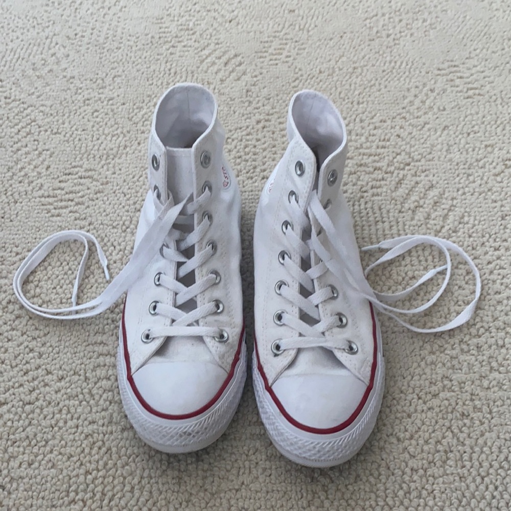 White Converse Hightop All Stars
